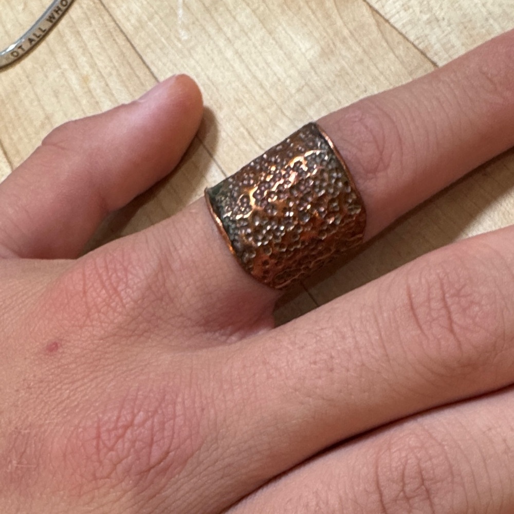 Textured Copper Ring